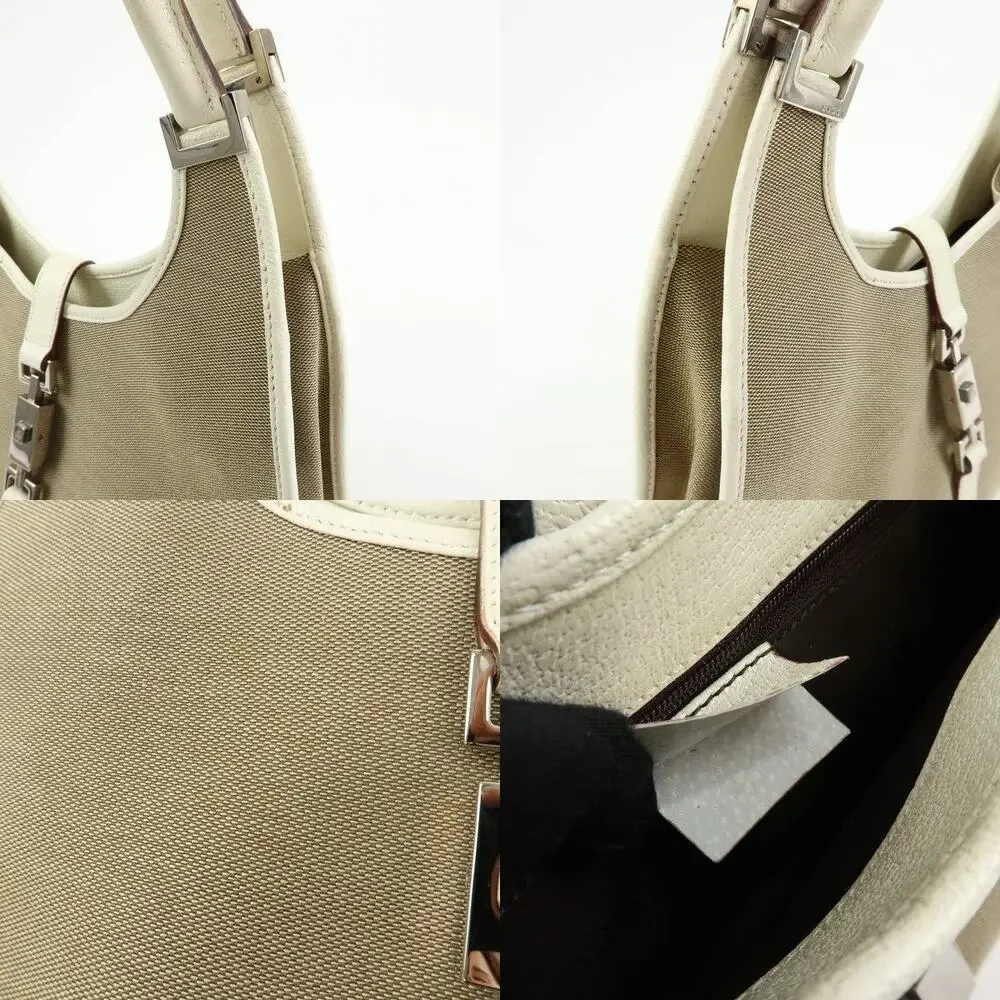Gucci Jackie Canvas & Leather Hobo Bag Beige